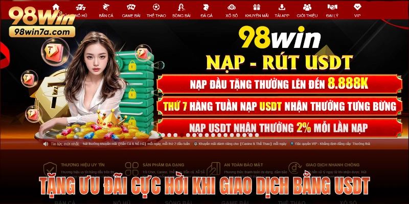 Tặng ưu đãi cực hời khi giao dịch bằng phương thức USDT