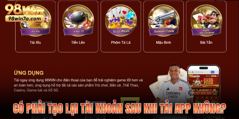 Thắc mắc có phải tạo lại tài khoản sau khi tải app không?